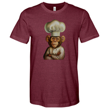 Load image into Gallery viewer, Monkey Wearing Chefs Hat Heathered Tee
