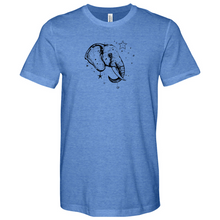 Load image into Gallery viewer, Elephant Head Side View Incorporate Decoration Heathered Tee