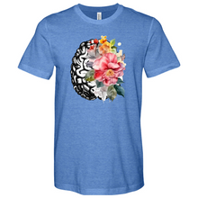 Load image into Gallery viewer, Human Brain with Flowers Heathered Tee
