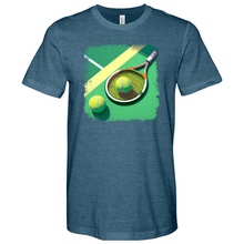 Load image into Gallery viewer, Retro Tennis Green Heathered Tee