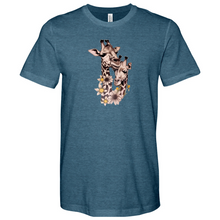Load image into Gallery viewer, A Giraffe With Flowers on its Leg Heathered Tee