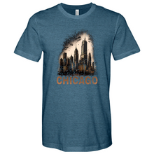 Load image into Gallery viewer, Chicago City Skyline Heathered Tee