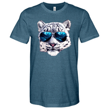 Load image into Gallery viewer, Snow Leopard Blue Sunglasses Heathered Tee