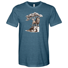 Load image into Gallery viewer, Lion Standing Under Tree Heathered Tee