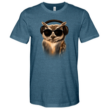 Load image into Gallery viewer, Owl in Headphones Heathered Tee
