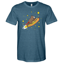 Load image into Gallery viewer, Beaver Riding a Hotdog Heathered Tee