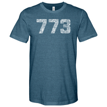 Load image into Gallery viewer, Chicago 773 Area Code Heathered Tee