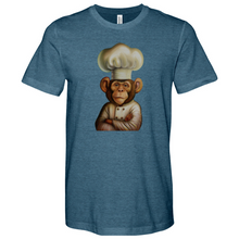 Load image into Gallery viewer, Monkey Wearing Chefs Hat Heathered Tee