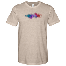 Load image into Gallery viewer, Frequency Waves Red Blue Without BG Heathered Tee