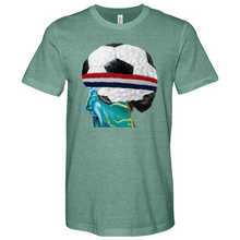 Load image into Gallery viewer, Soccer Head Heathered Tee