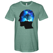 Load image into Gallery viewer, Man Head With Galaxy Tree Heathered Tee