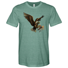 Load image into Gallery viewer, Green Eagle & Hat Heathered Tee