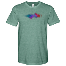 Load image into Gallery viewer, Frequency Waves Red Blue Without BG Heathered Tee