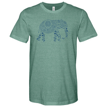 Load image into Gallery viewer, Floral Mosaic Elephant Heathered Tee