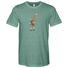 Load image into Gallery viewer, Giraffe with a Backpack Heathered Tee