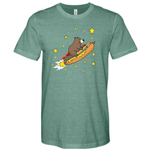 Load image into Gallery viewer, Beaver Riding a Hotdog Heathered Tee