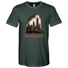 Load image into Gallery viewer, Chicago City Skyline Heathered Tee