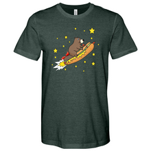 Load image into Gallery viewer, Beaver Riding a Hotdog Heathered Tee