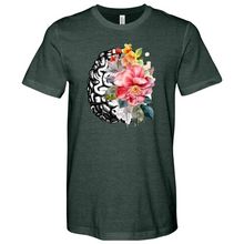 Load image into Gallery viewer, Human Brain with Flowers Heathered Tee