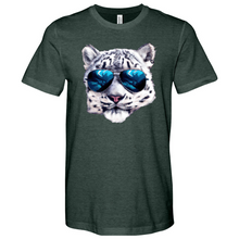 Load image into Gallery viewer, Snow Leopard Blue Sunglasses Heathered Tee