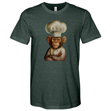 Load image into Gallery viewer, Monkey Wearing Chefs Hat Heathered Tee