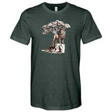 Load image into Gallery viewer, Lion Standing Under Tree Heathered Tee