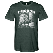 Load image into Gallery viewer, Ben Franklin Bridge Heathered Tee