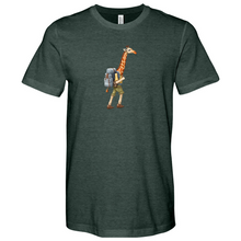 Load image into Gallery viewer, Giraffe with a Backpack Heathered Tee
