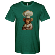 Load image into Gallery viewer, Monkey Wearing Chefs Hat Heathered Tee