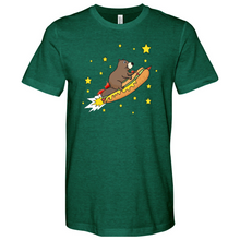Load image into Gallery viewer, Beaver Riding a Hotdog Heathered Tee