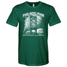 Load image into Gallery viewer, Ben Franklin Bridge Heathered Tee