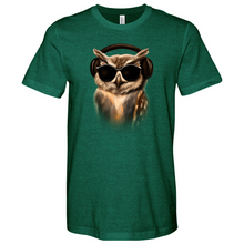 Load image into Gallery viewer, Owl in Headphones Heathered Tee
