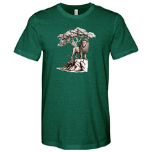 Load image into Gallery viewer, Lion Standing Under Tree Heathered Tee