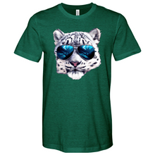 Load image into Gallery viewer, Snow Leopard Blue Sunglasses Heathered Tee