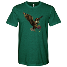 Load image into Gallery viewer, Green Eagle & Shredded Fabric Heathered Tee