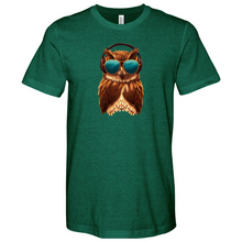 Load image into Gallery viewer, Owl With Sunglass and Headphone Heathered Tee