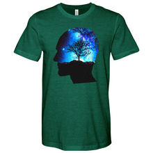 Load image into Gallery viewer, Man Head With Galaxy Tree Heathered Tee