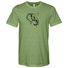 Load image into Gallery viewer, Elephant Head Side View Incorporate Decoration Heathered Tee