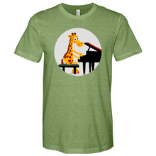 Load image into Gallery viewer, Giraffe Pianist Heathered Tee