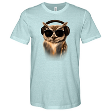 Load image into Gallery viewer, Owl in Headphones Heathered Tee