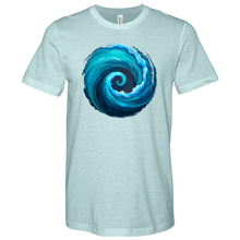 Load image into Gallery viewer, Swirl Wave Blue Heathered Tee