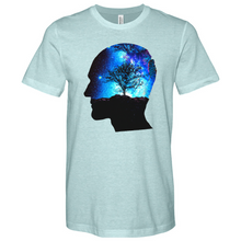 Load image into Gallery viewer, Man Head With Galaxy Tree Heathered Tee
