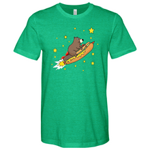 Load image into Gallery viewer, Beaver Riding a Hotdog Heathered Tee