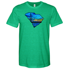 Load image into Gallery viewer, South Carolina Map Heathered Tee