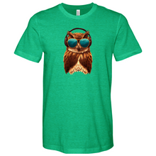 Load image into Gallery viewer, Owl With Sunglass and Headphone Heathered Tee