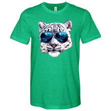 Load image into Gallery viewer, Snow Leopard Blue Sunglasses Heathered Tee