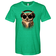 Load image into Gallery viewer, Owl in Headphones Heathered Tee