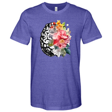Load image into Gallery viewer, Human Brain with Flowers Heathered Tee