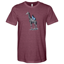 Load image into Gallery viewer, Giraffe Butterfly Heathered Tee