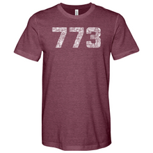 Load image into Gallery viewer, Chicago 773 Area Code Heathered Tee